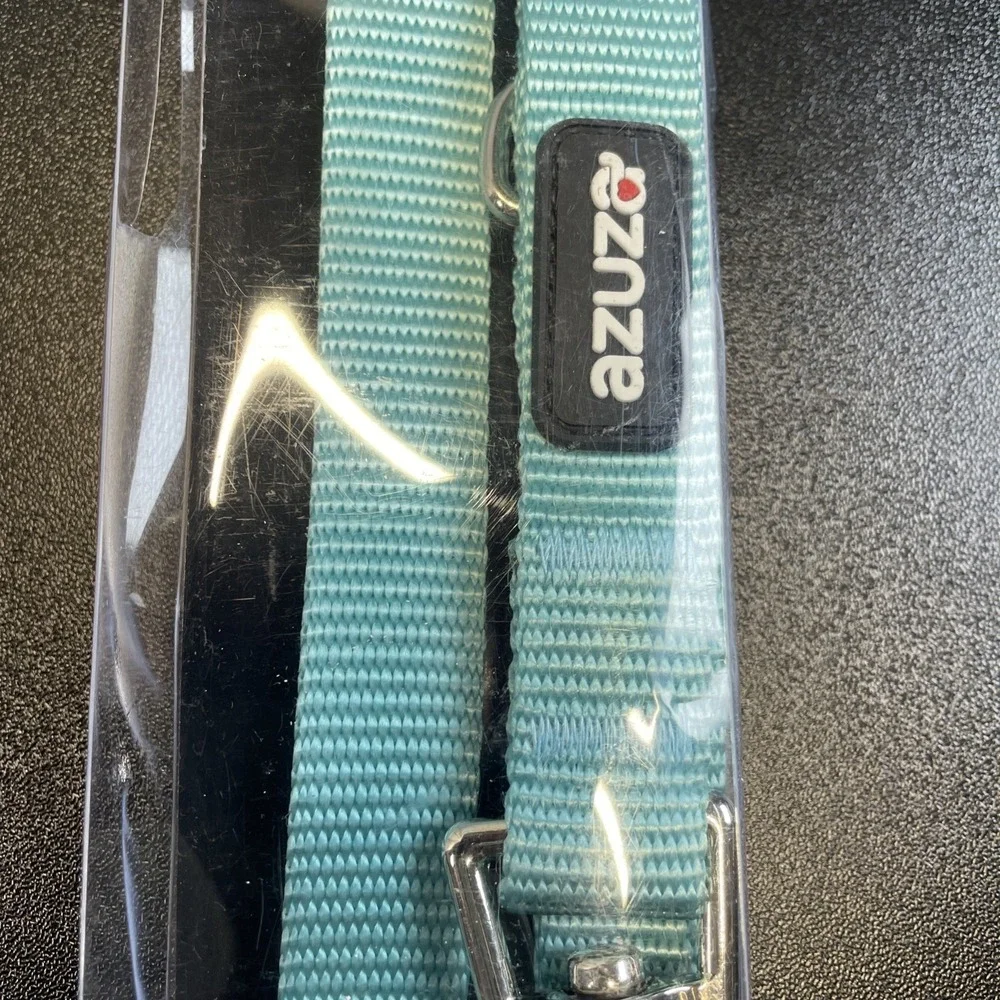 NEW Azuza Dog Collar and Leash Set Medium - Teal